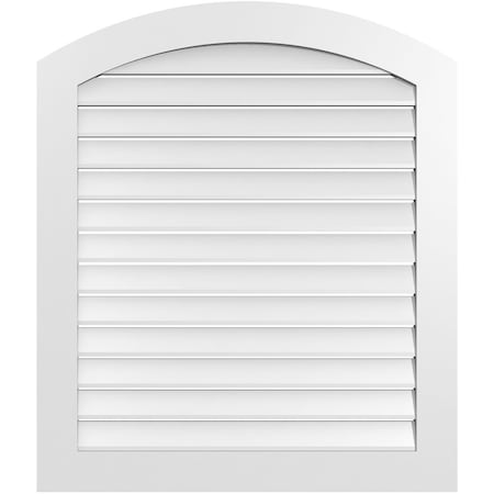 Ekena Millwork Arch Top Surface Mount PVC Gable Vent: Non-Functional, w/ 3-1/2"W x 1"P Standard Frame, 36"W x 40"H GVPAR36X4001SN